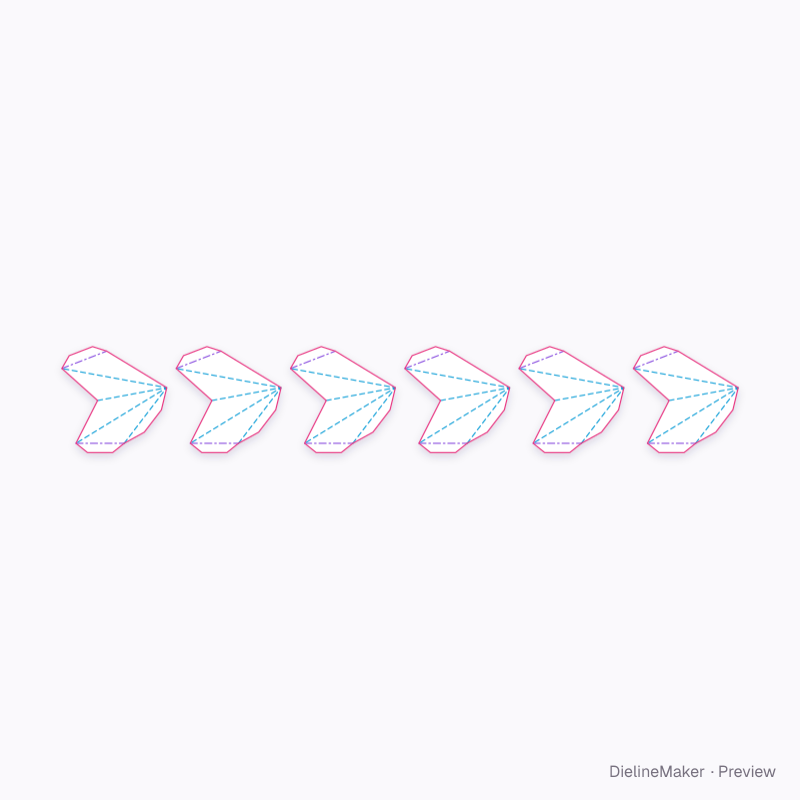 6-point hollow paper star flat dieline