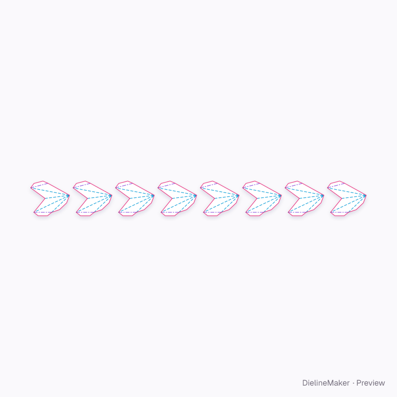 8-point hollow paper star flat dieline