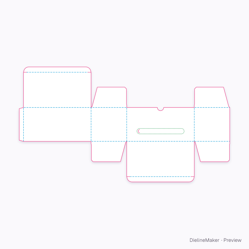 Face mask box flat dieline