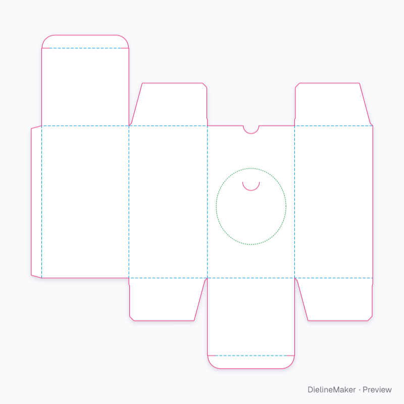 Cotton pad dispenser — Dispenser carton flat dieline