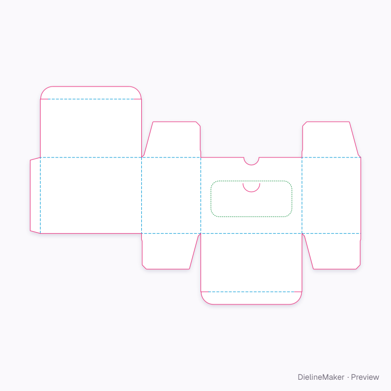 Dispenser carton flat dieline