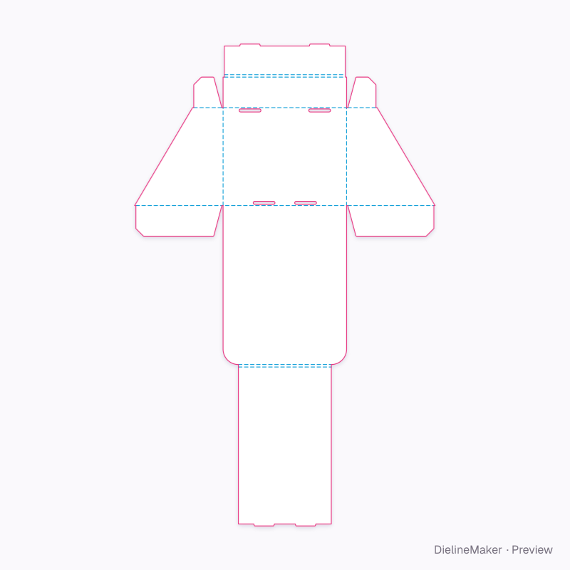 Trading card counter tray — Counter display flat dieline