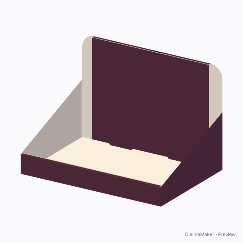 Counter display tray folded geometry preview