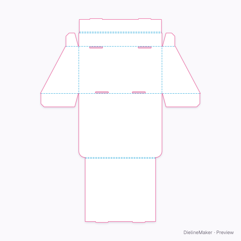 Tea counter display flat dieline