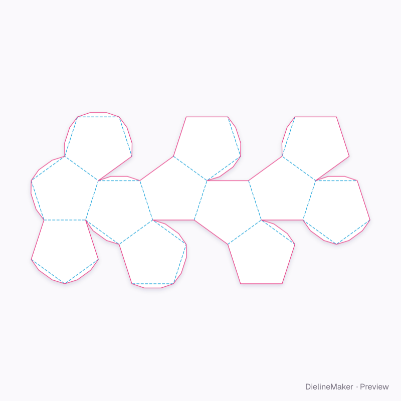 Dodecahedron · 180 mm flat dieline