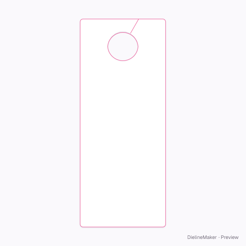 Door hanger 3.5 × 8.5 in flat dieline