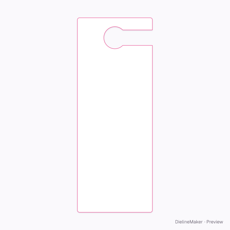 Open side hook door hanger flat dieline