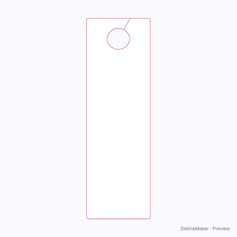 3.5 × 11 in door hanger flat dieline