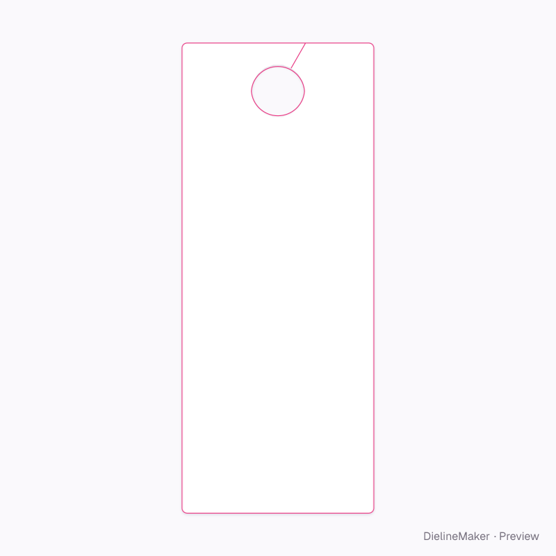 4.5 × 11 in door hanger flat dieline