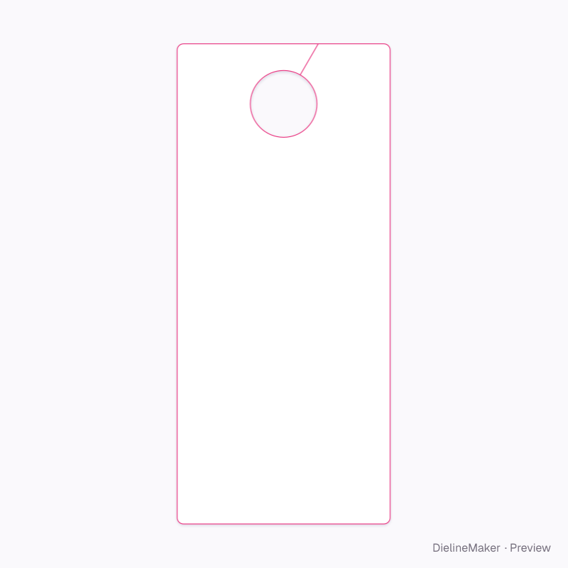 4 × 9 in door hanger flat dieline