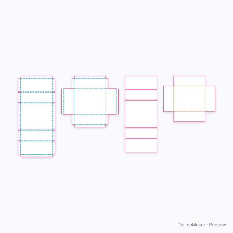 Double-door gift box flat dieline