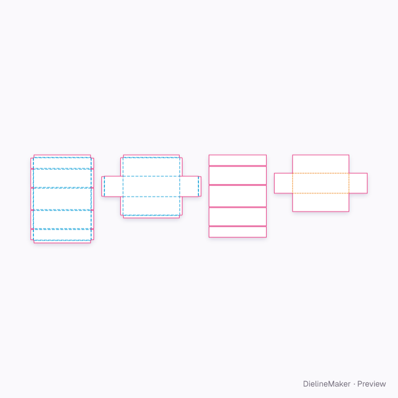 Double-door wine box flat dieline