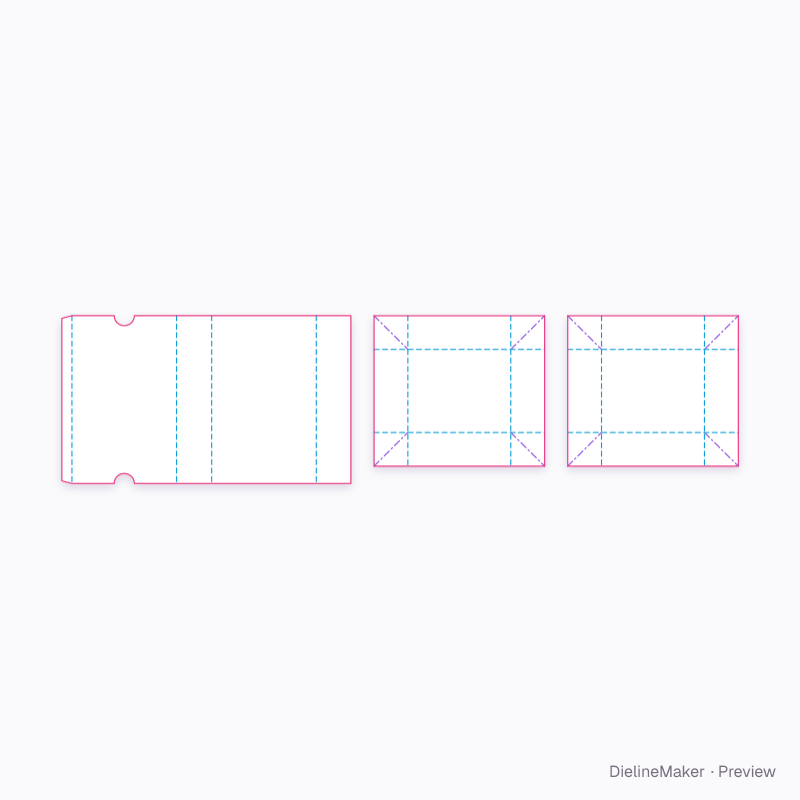 Double drawer box flat dieline