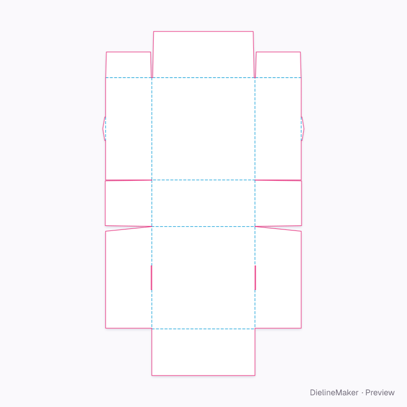 Locked-end carton with end-flap closure flat dieline