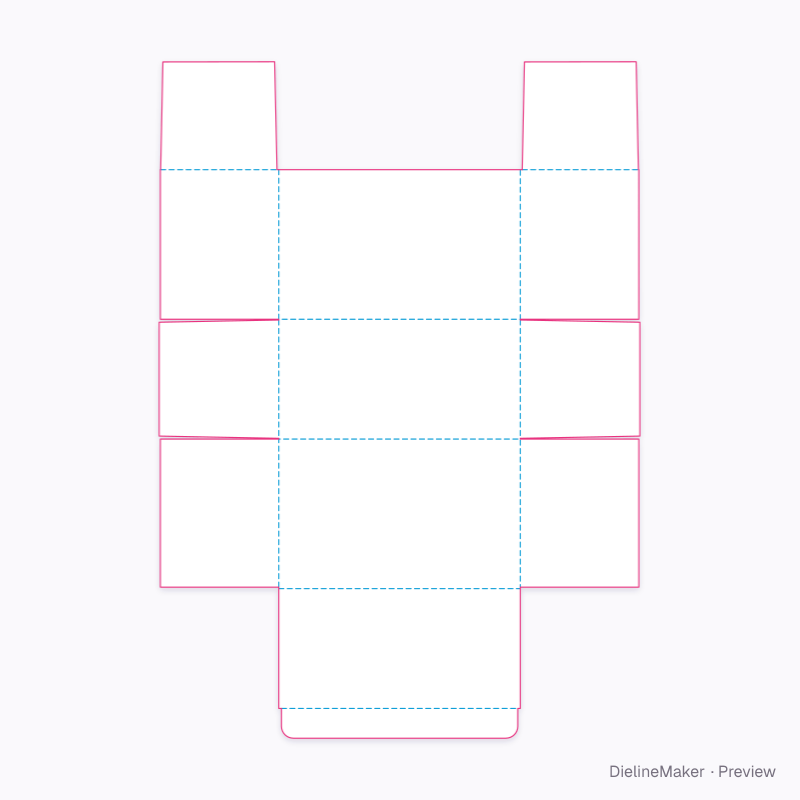 Double-end flat carton flat dieline