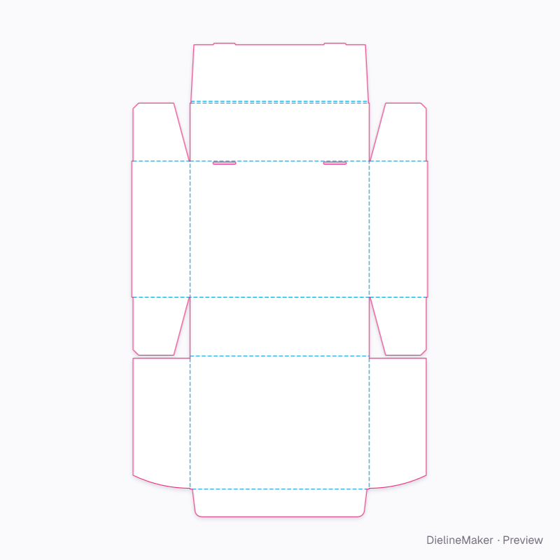 Baby gift mailer — Double-front box with lid flat dieline