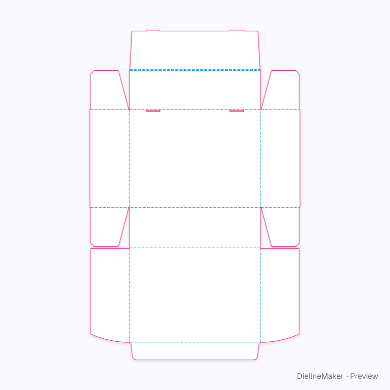 Knitwear mailer — Double-front box with lid flat dieline