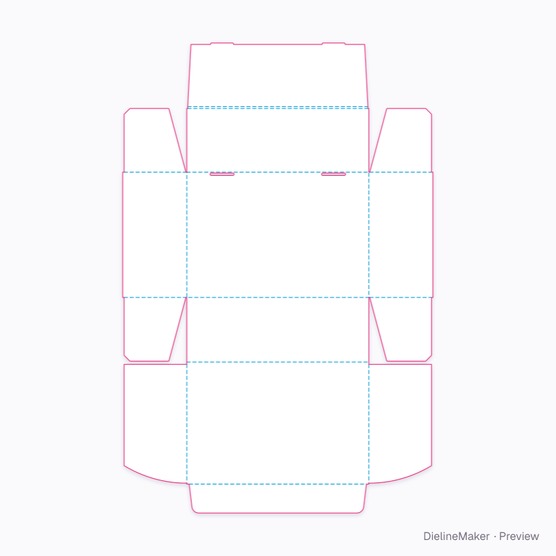 Pet treat bundle mailer — Double-front box with lid flat dieline
