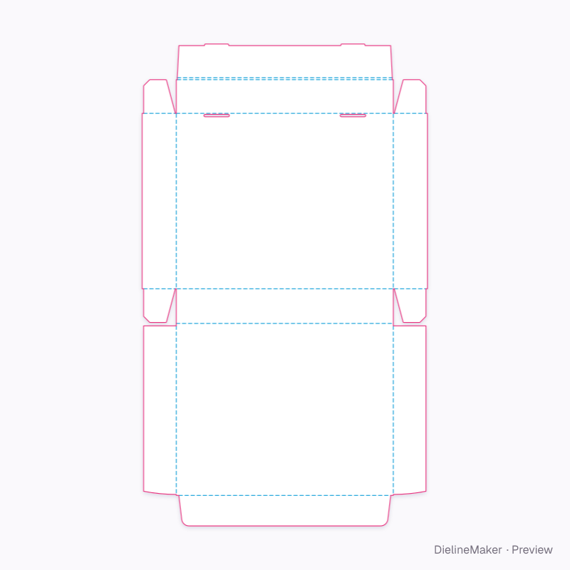 Photo album mailer — Double-front box with lid flat dieline
