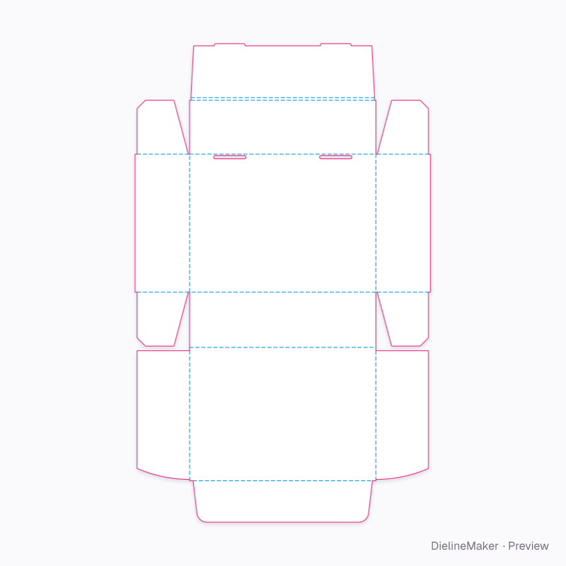 Skincare discovery mailer — Double-front box with lid flat dieline