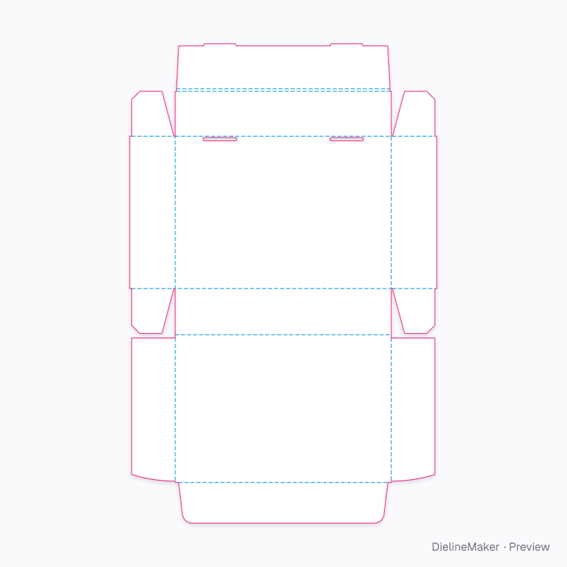 Tea tasting mailer — Double-front box with lid flat dieline
