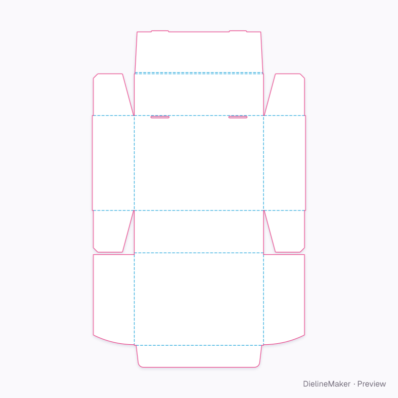 Wellness kit mailer — Double-front box with lid flat dieline