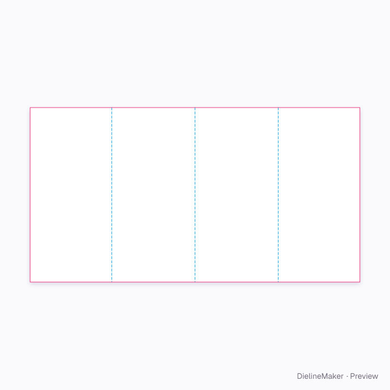 Open double-gate reveal flat dieline