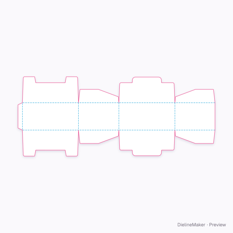Small lock box 250×180×120 flat dieline