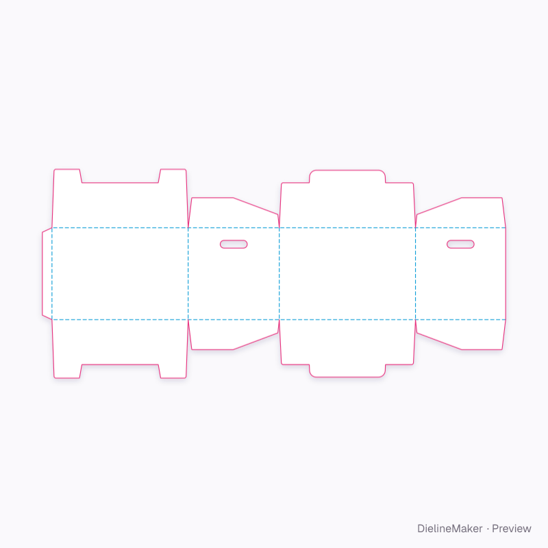 Tape-free storage box 450×300×300 flat dieline