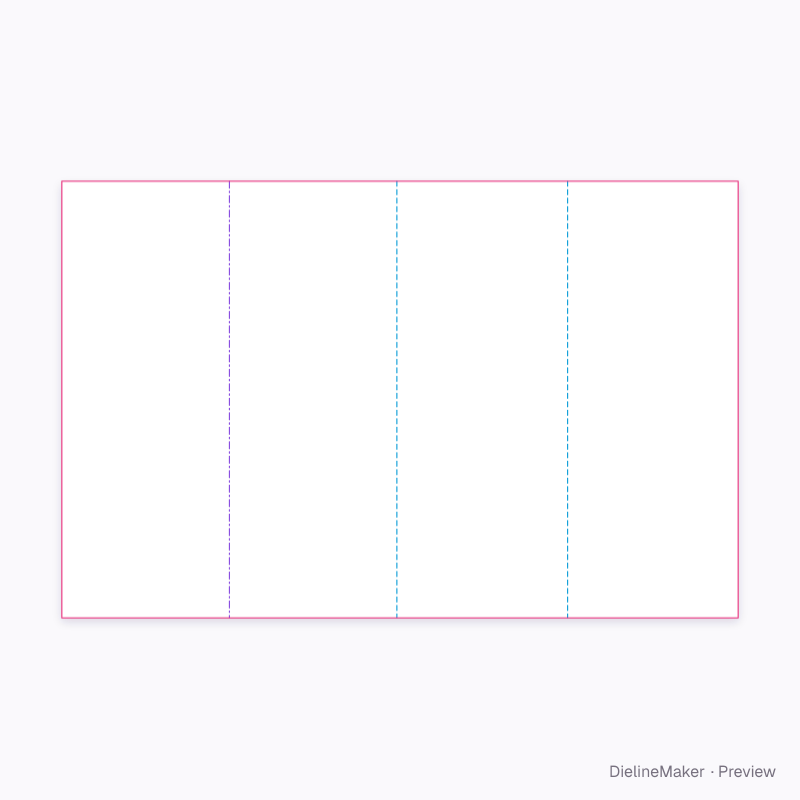 US Tabloid double-parallel brochure flat dieline