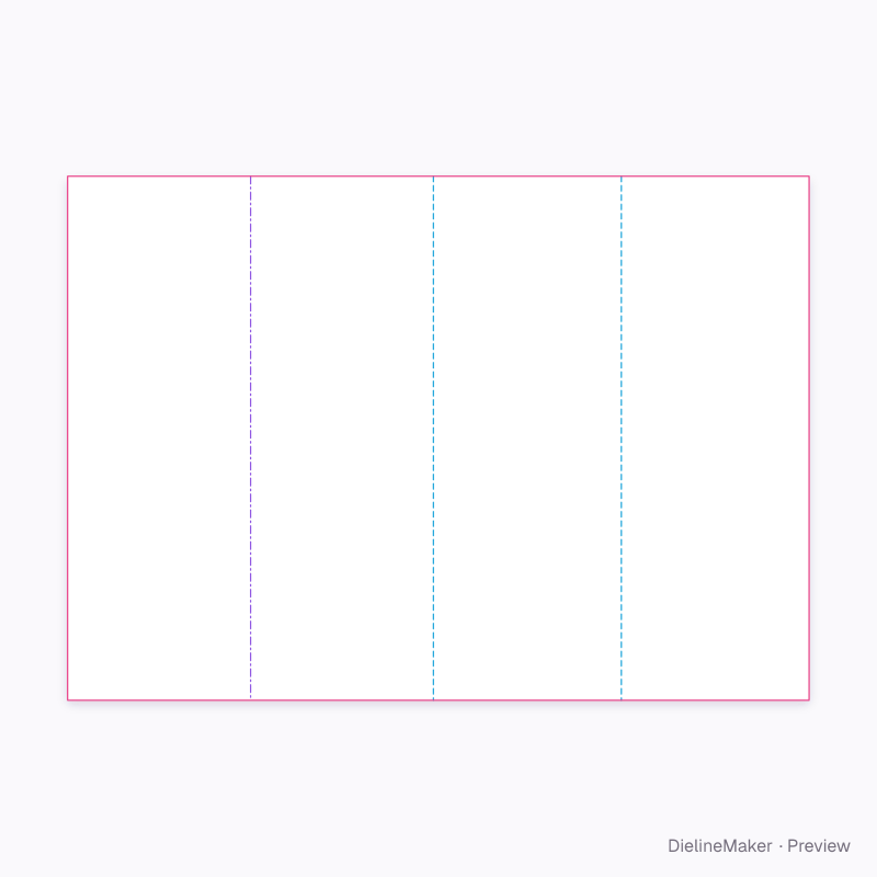 Double-parallel fold brochure flat dieline