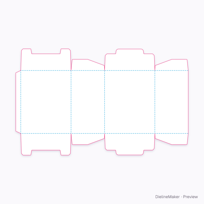 Carton with snap locks at both ends flat dieline