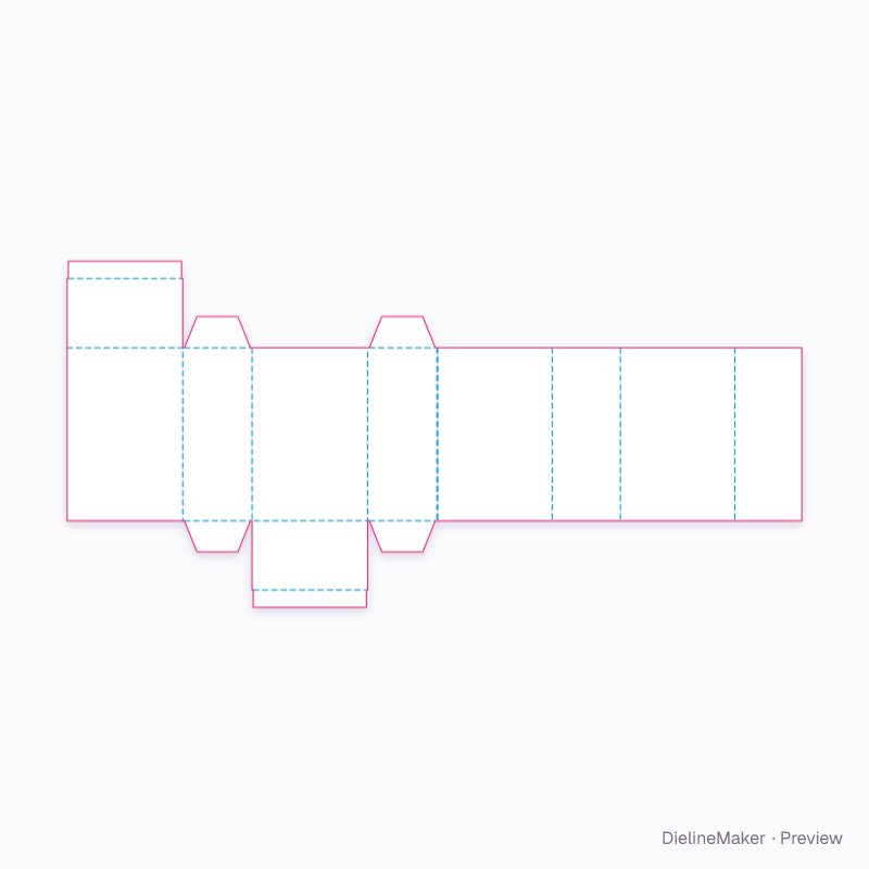 Double-wall tuck box flat dieline