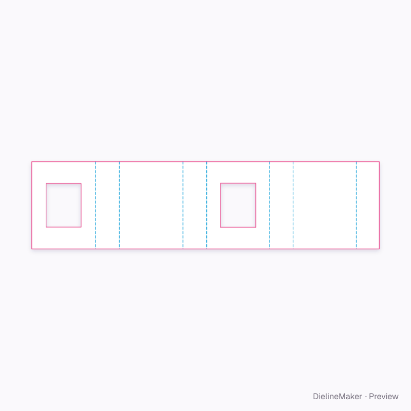 Double-wall window sleeve flat dieline