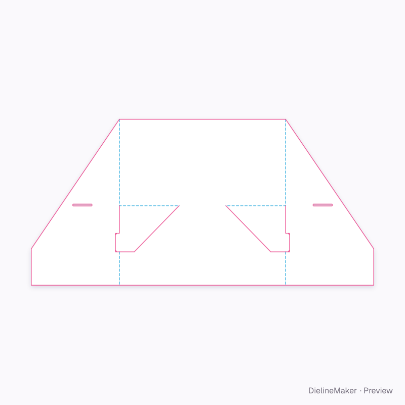 Landscape double-wing back support flat dieline