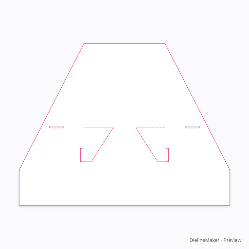 Double-wing folding back support flat dieline