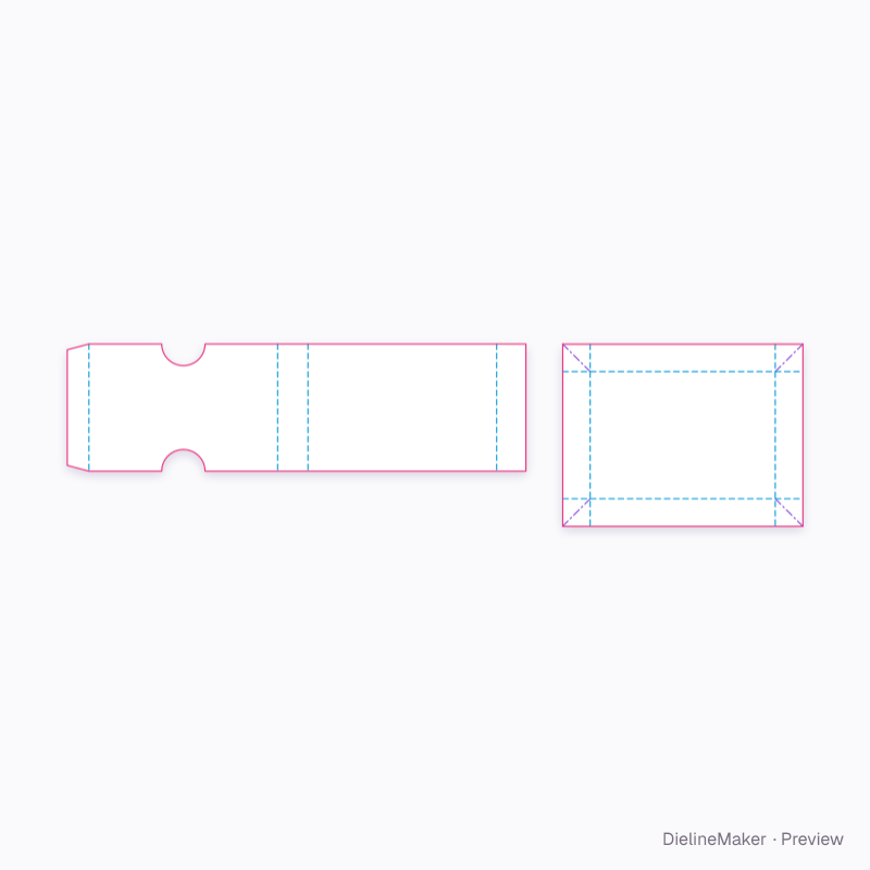 Gift card drawer flat dieline