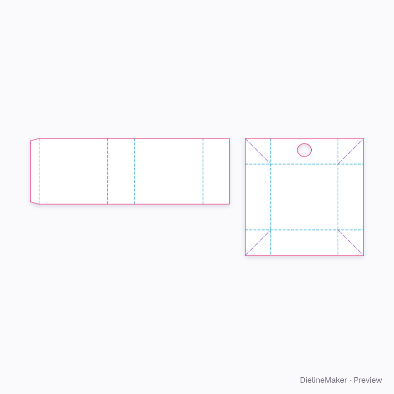 Jewellery drawer 90×90×35 flat dieline