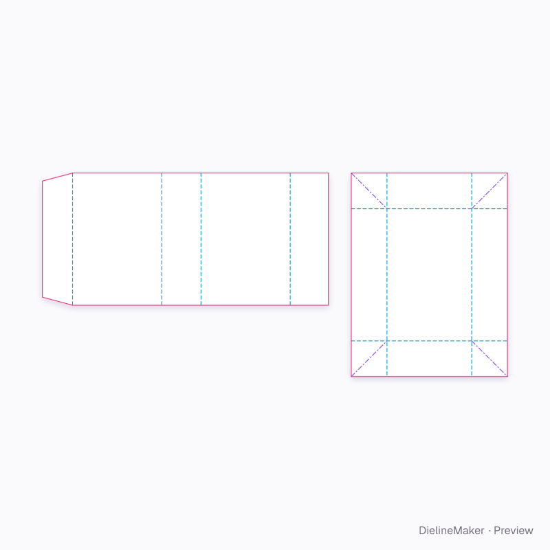 Matchbox with striking strips flat dieline