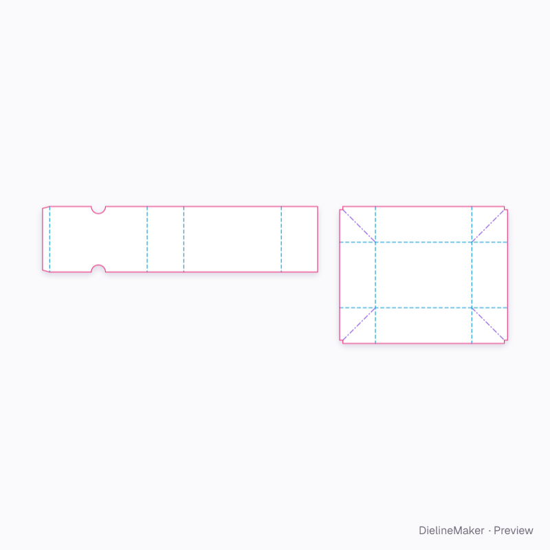 Tea drawer 160×110×60 flat dieline