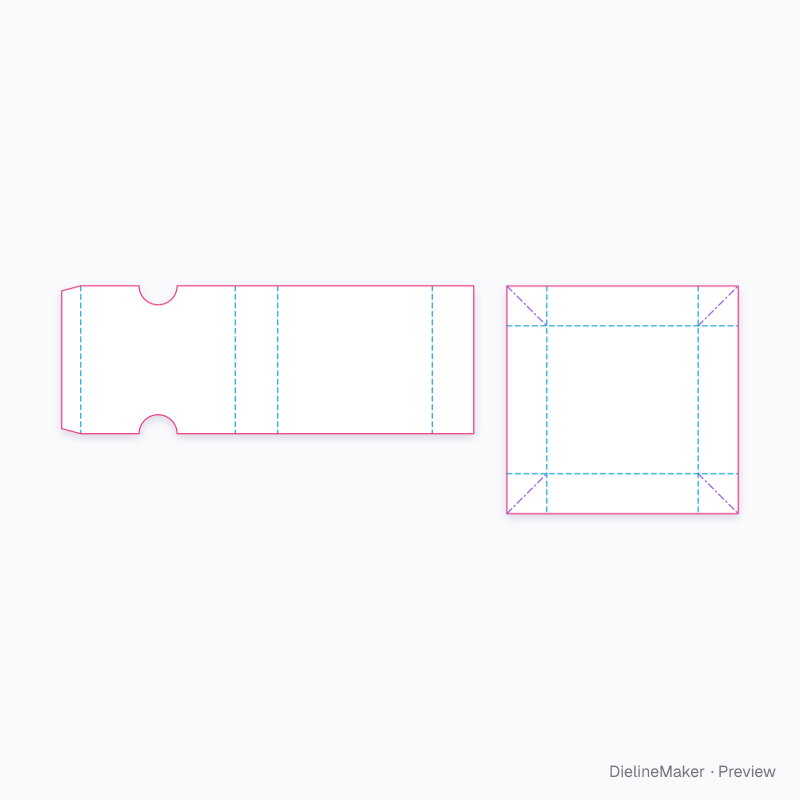 93 mm bangle gift box — Drawer box flat dieline