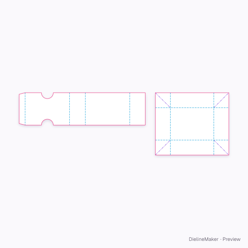 Pendant gift box — Drawer box flat dieline