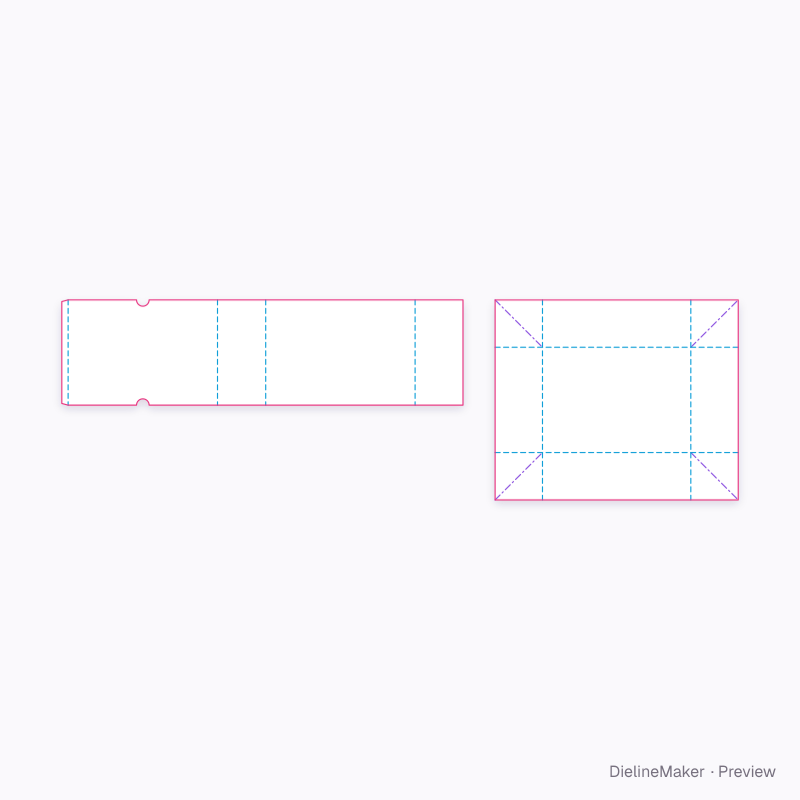 Craft kit tray — Drawer box flat dieline