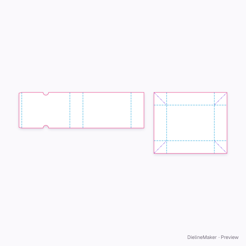 Photo keepsake tray — Drawer box flat dieline