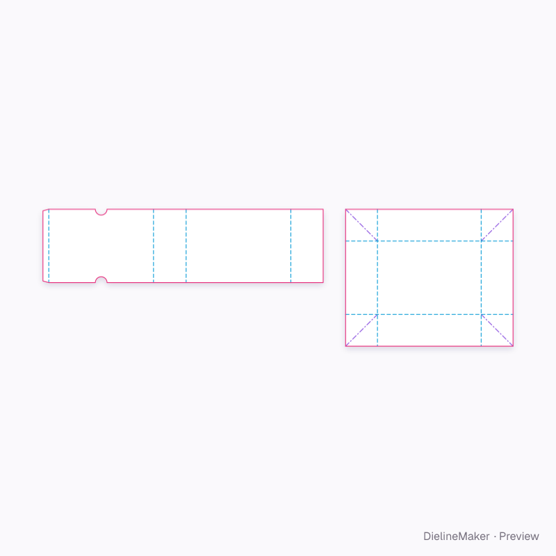 Skincare selection tray — Drawer box flat dieline