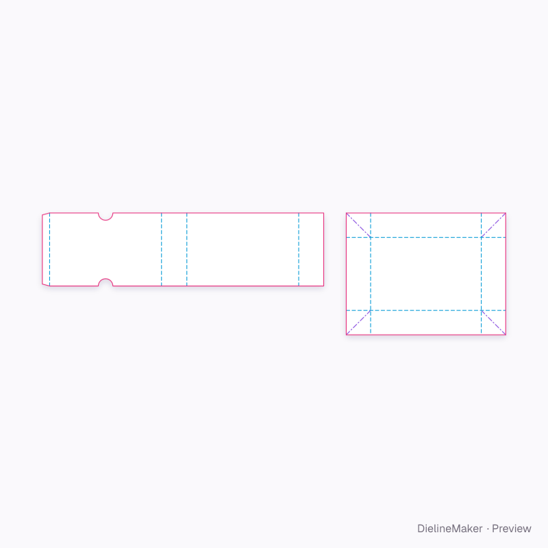 Drawer box flat dieline
