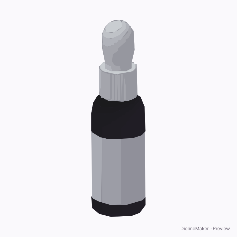 Black beard oil dropper: native 3D preview in sample colours