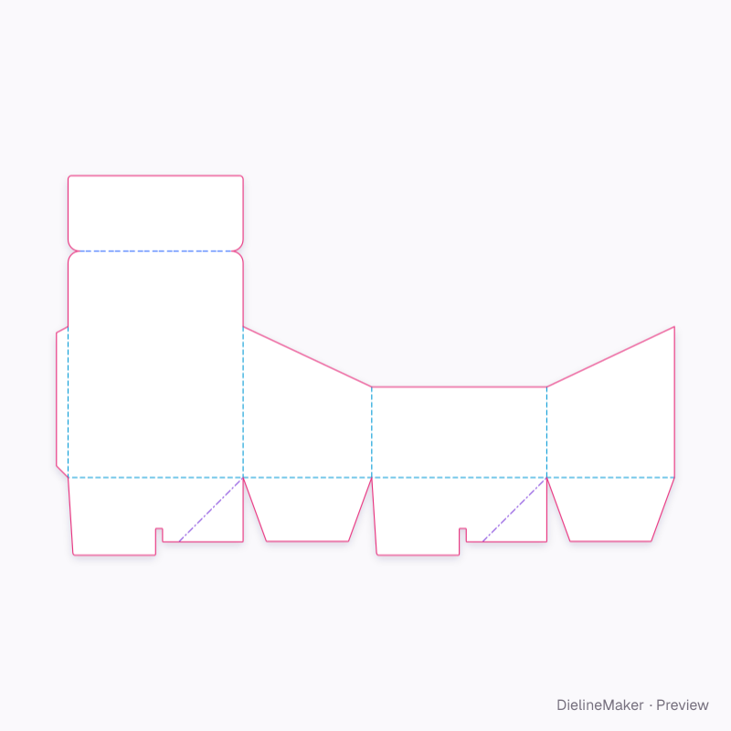 Counter dump bin flat dieline