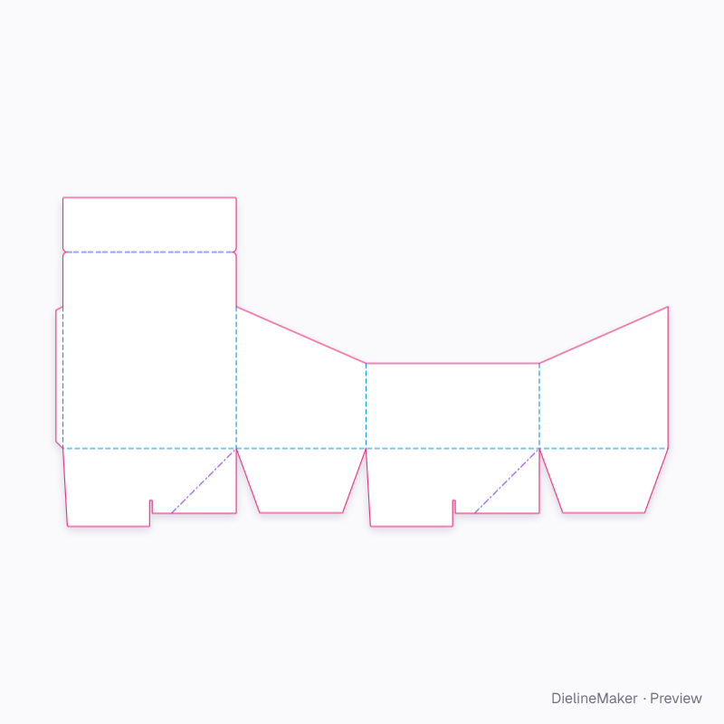 Half pallet dump bin flat dieline