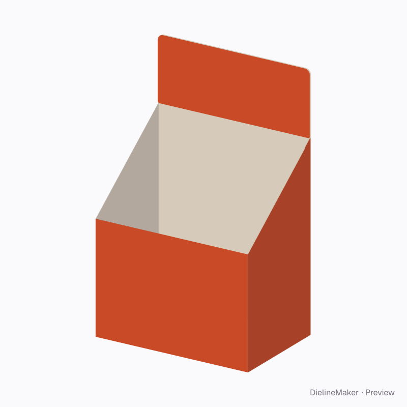 Quarter-pallet dump bin folded geometry preview